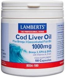 Lamberts Cod Liver Oil 1000mg 180 Capsules