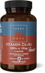 Terranova Vitamin D3 2000IU With Vitamin K2 100Ug Complex 100 Pack